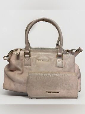 Vera Bradley Pink Satchel Handbag with Matching Wallet #5792